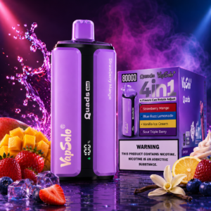 VapSolo Quads 4in1 Strawberry Mango 80000 Puff eldobható vape – 4 különleges íz egy készülékben